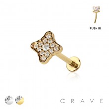 CLOVER (FLOWER) THREADLESS (PUSH IN) 316L SURGICAL STEEL LABRET SET